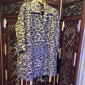 Chico's Black and Tan Bronze Leopard Jacket- Chicos size 2